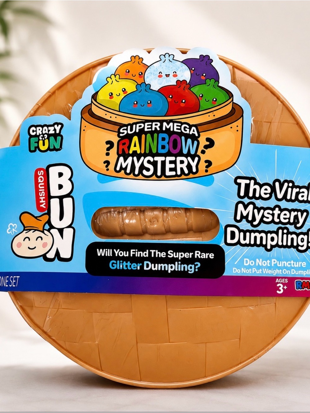 Super Mega Rainbow Mystery Dumpling - Viral Mystery Dumpling Toy (Peach)
